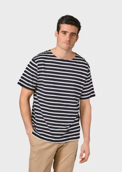 Klitmoller Collective T-shirts-Albert tee - Navy/cream Ocean/cream