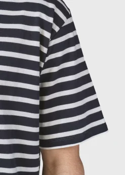 Klitmoller Collective T-shirts-Albert tee - Navy/cream Ocean/cream
