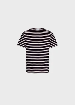 Klitmoller Collective T-shirts-Albert tee - Navy/cream Ocean/cream