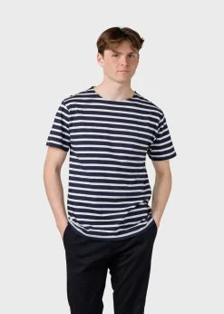 Klitmoller Collective T-shirts-Albert tee - Navy/cream Ocean/cream