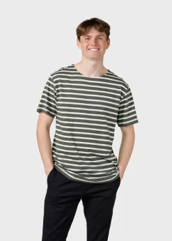 Klitmoller Collective T-shirts-Albert tee - Olive/cream Ocean/cream