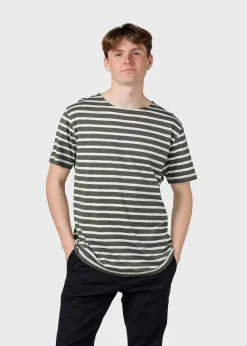 Klitmoller Collective T-shirts-Albert tee - Olive/cream Ocean/cream