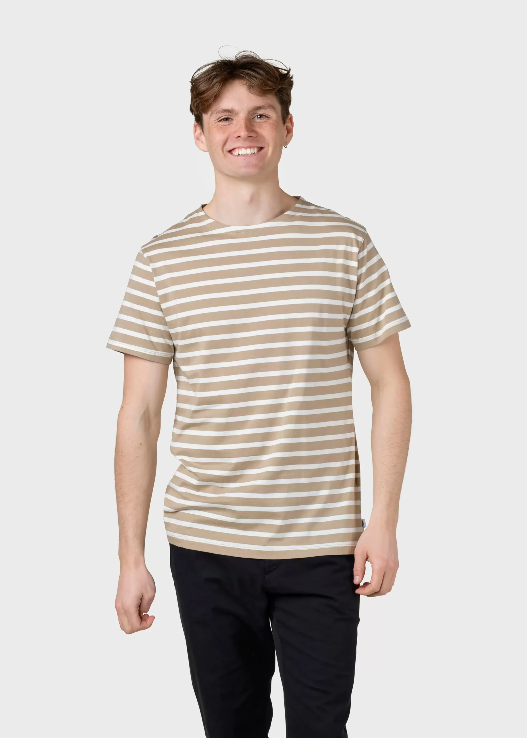 Klitmoller Collective T-shirts-Albert tee - Sand/cream Ocean/cream