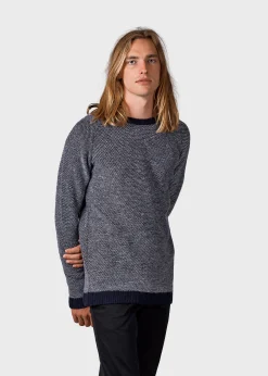 Klitmoller Collective Gebürstete Merinowolle-Arthur knit - Navy/cream