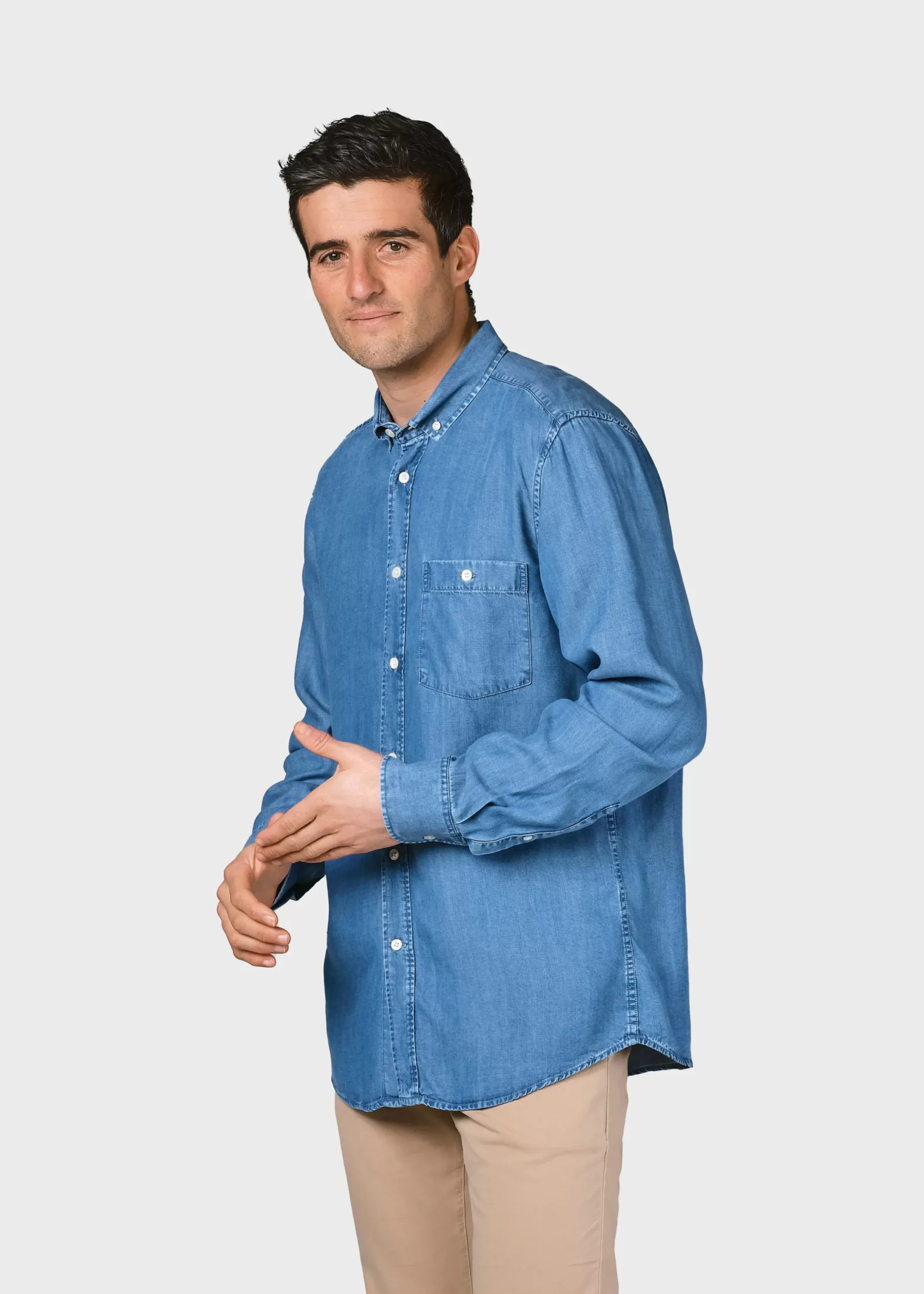 Klitmoller Collective Hemden-Benjamin chambrey shirt - Light blue Lightblue
