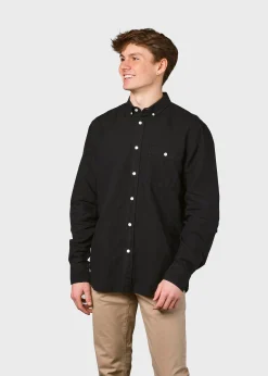 Klitmoller Collective Hemden-Benjamin linen shirt - Black Bluemelange