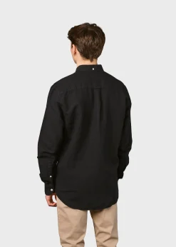 Klitmoller Collective Hemden-Benjamin linen shirt - Black Bluemelange