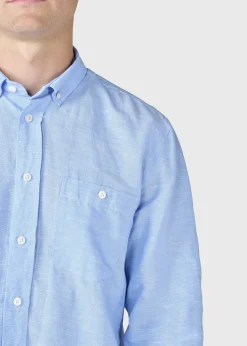 Klitmoller Collective Hemden-Benjamin linen shirt - Blue melange Bluemelange