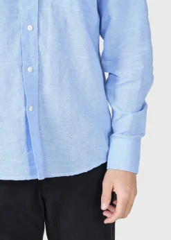 Klitmoller Collective Hemden-Benjamin linen shirt - Blue melange Bluemelange