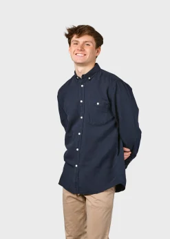 Klitmoller Collective Hemden-Benjamin linen shirt - Navy Bluemelange