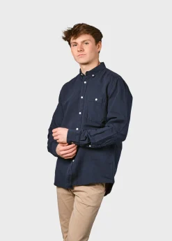 Klitmoller Collective Hemden-Benjamin linen shirt - Navy Bluemelange
