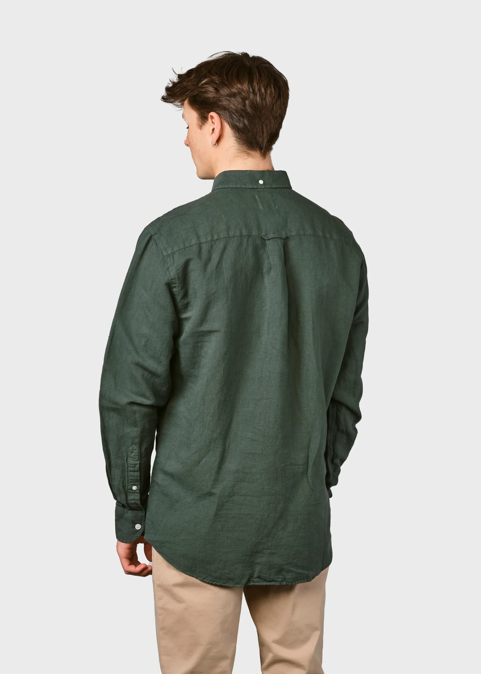 Klitmoller Collective Hemden-Benjamin linen shirt - Olive Bluemelange