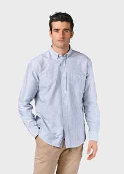 Klitmoller Collective Hemden-Benjamin striped shirt - White/navy White/sand