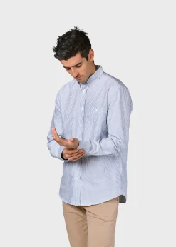 Klitmoller Collective Hemden-Benjamin striped shirt - White/navy White/sand