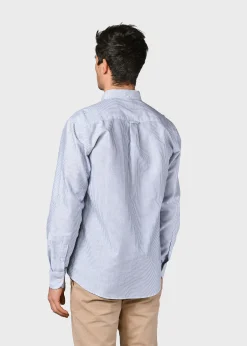 Klitmoller Collective Hemden-Benjamin striped shirt - White/navy White/sand