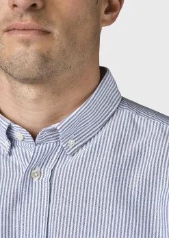 Klitmoller Collective Hemden-Benjamin striped shirt - White/navy White/sand