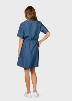 Klitmoller Collective Kleider-Bjørk dress - Dark blue chambrey Skyblue