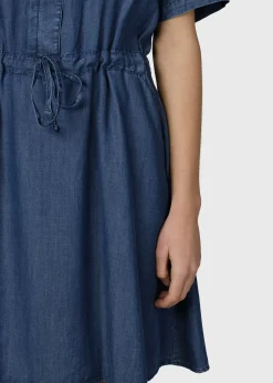 Klitmoller Collective Kleider-Bjørk dress - Dark blue chambrey Skyblue