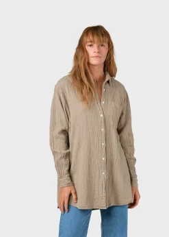 Klitmoller Collective Hemden-Dahlia shirt - Sand Navy