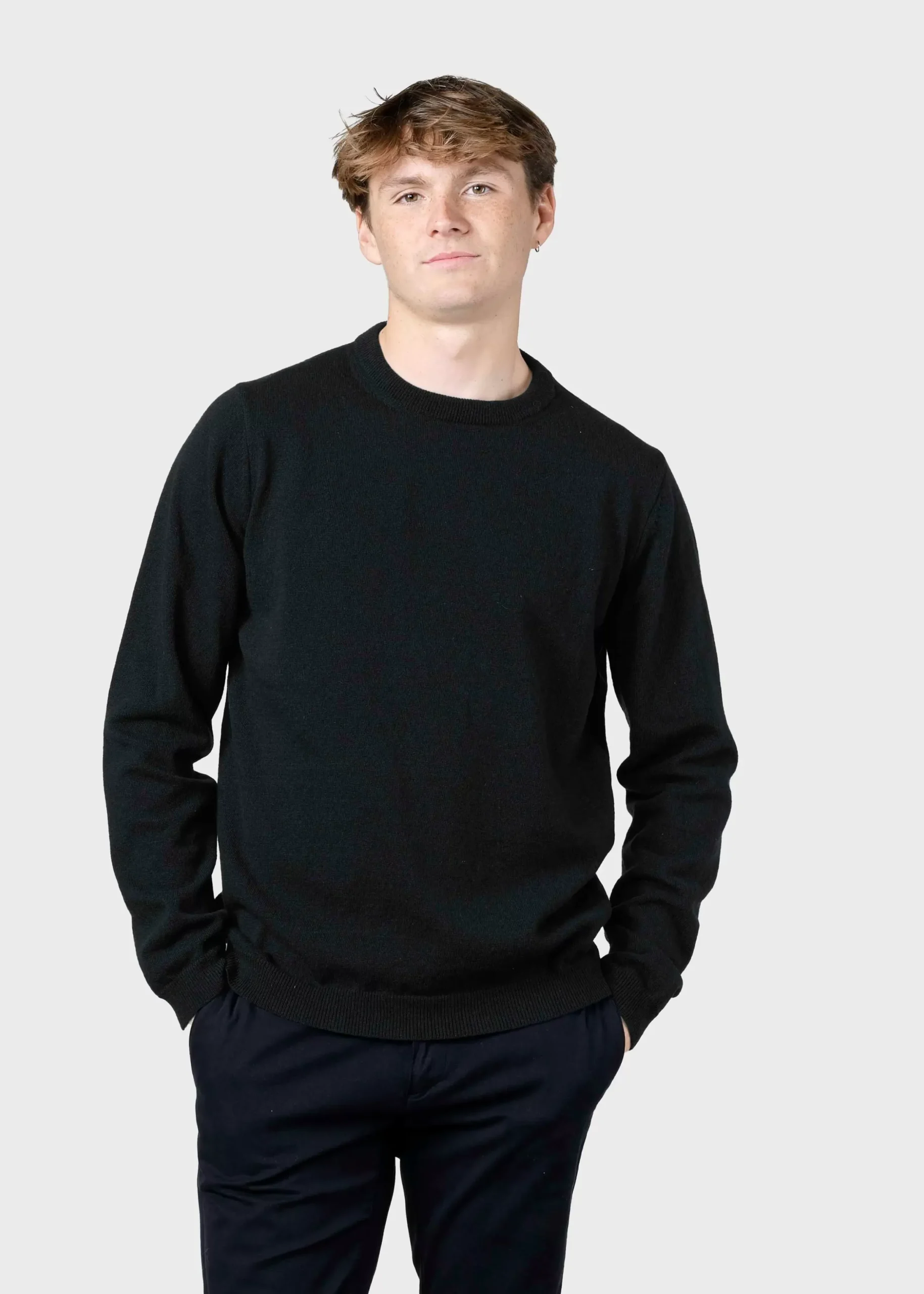 Klitmoller Collective Strick-Daniel knit - Anthracite MossGreen