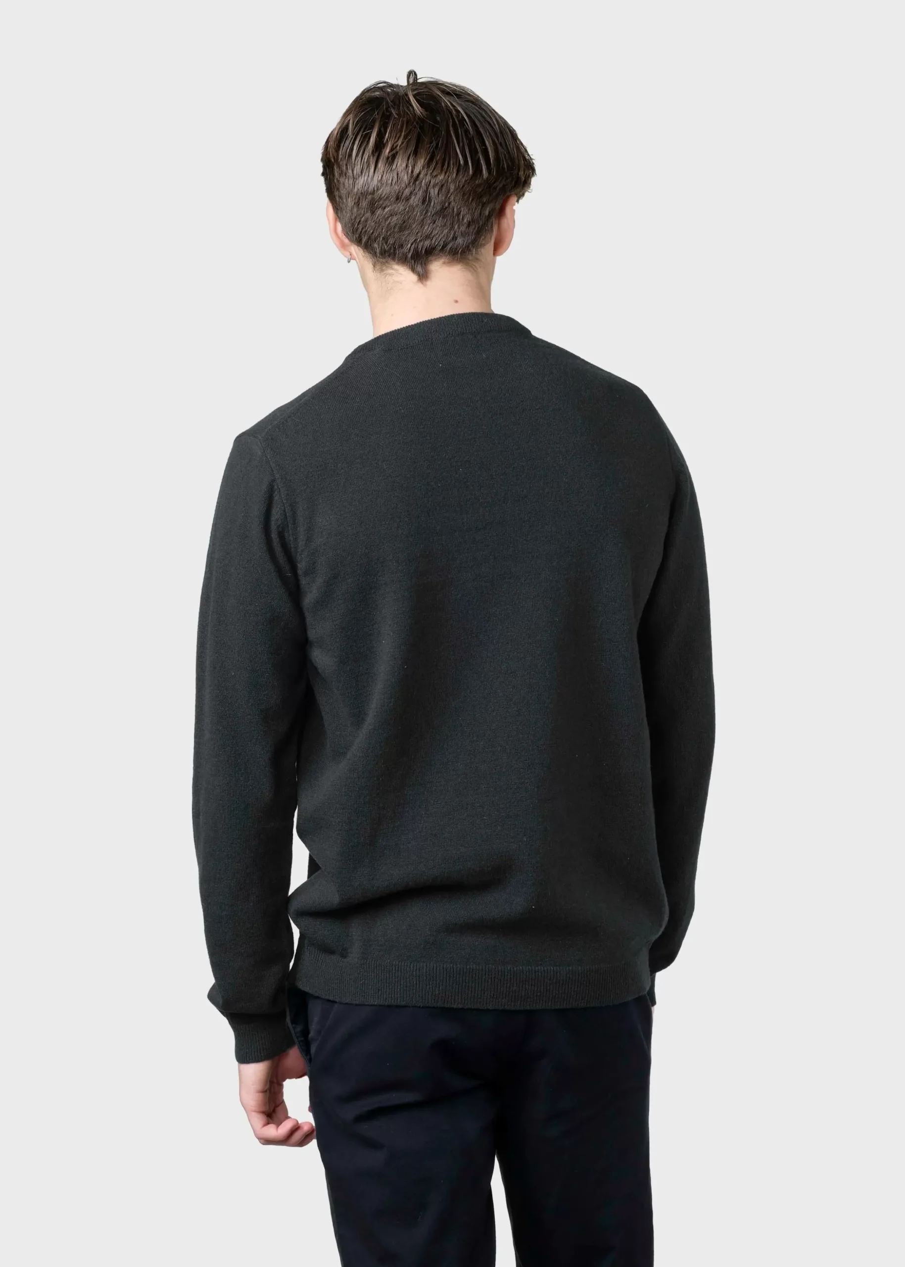 Klitmoller Collective Strick-Daniel knit - Anthracite MossGreen