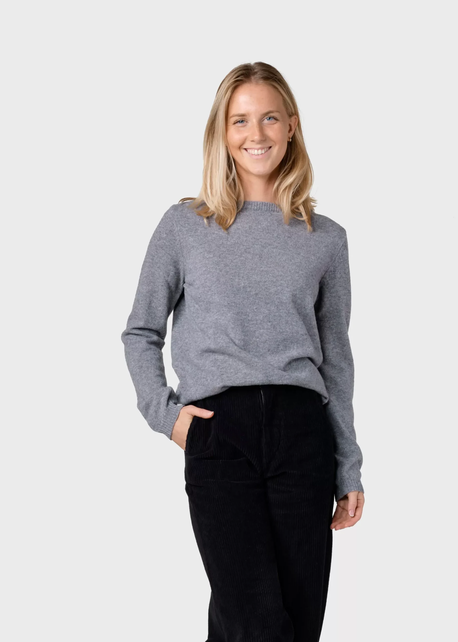 Klitmoller Collective Strick-Daniella knit - Light grey Navy