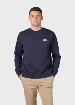 Klitmoller Collective Sweatshirts-Elof crew - Navy Greymelange