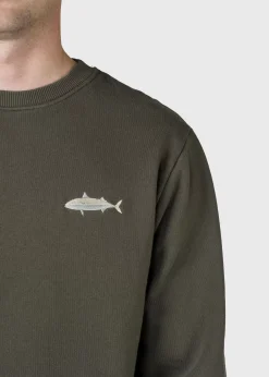 Klitmoller Collective Sweatshirts-Elof crew - Olive Greymelange