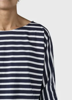 Klitmoller Collective T-shirts-Emma striped tee - Navy/cream Sand/cream