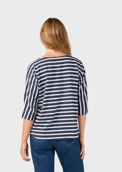 Klitmoller Collective T-shirts-Emma striped tee - Navy/cream Sand/cream
