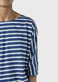 Klitmoller Collective T-shirts-Emma striped tee - Ocean/cream Sand/cream