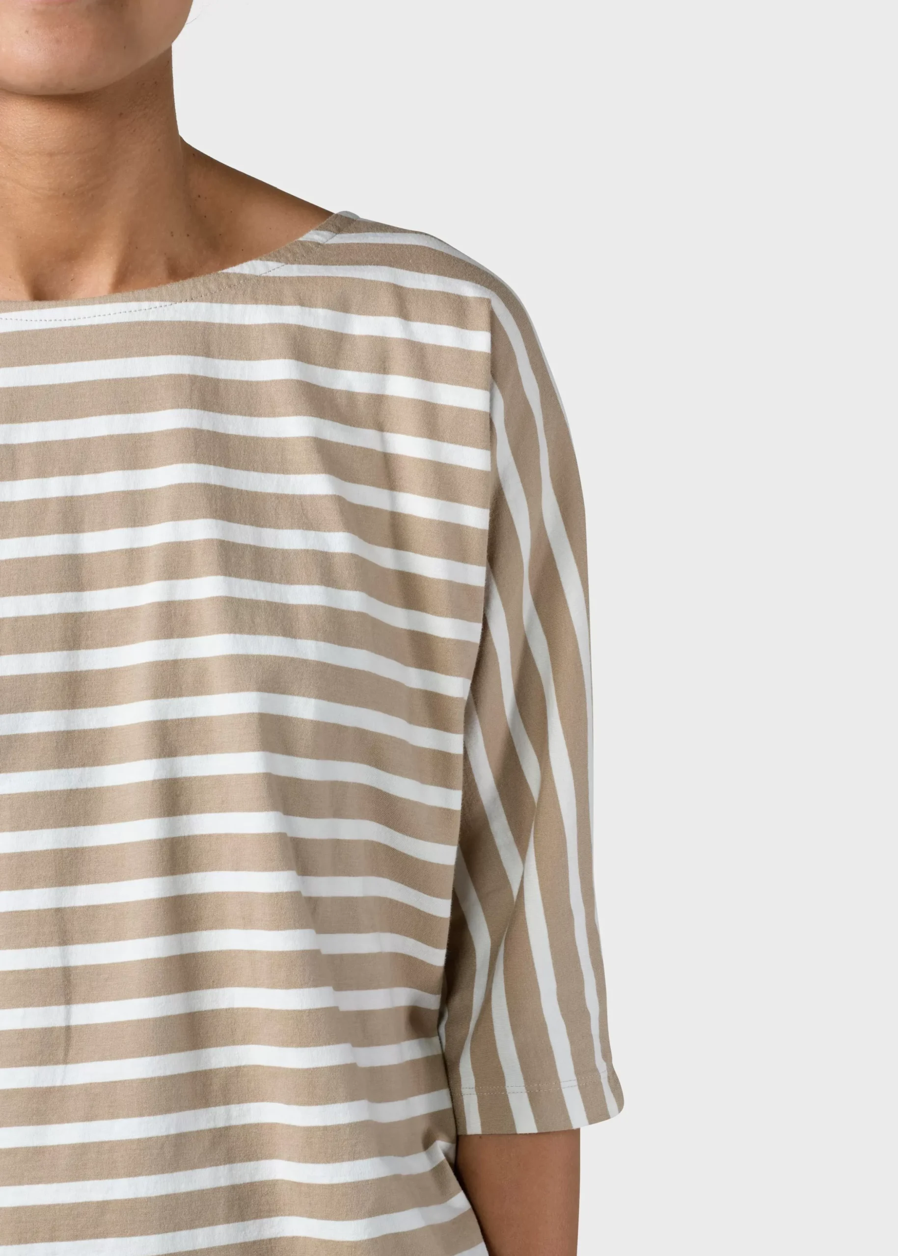 Klitmoller Collective T-shirts-Emma striped tee - Sand/cream