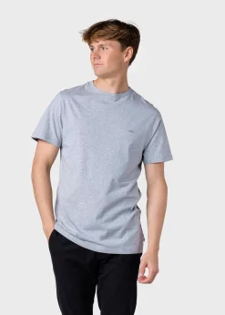 Klitmoller Collective T-shirts-Felix tee - Grey melange MossGreen