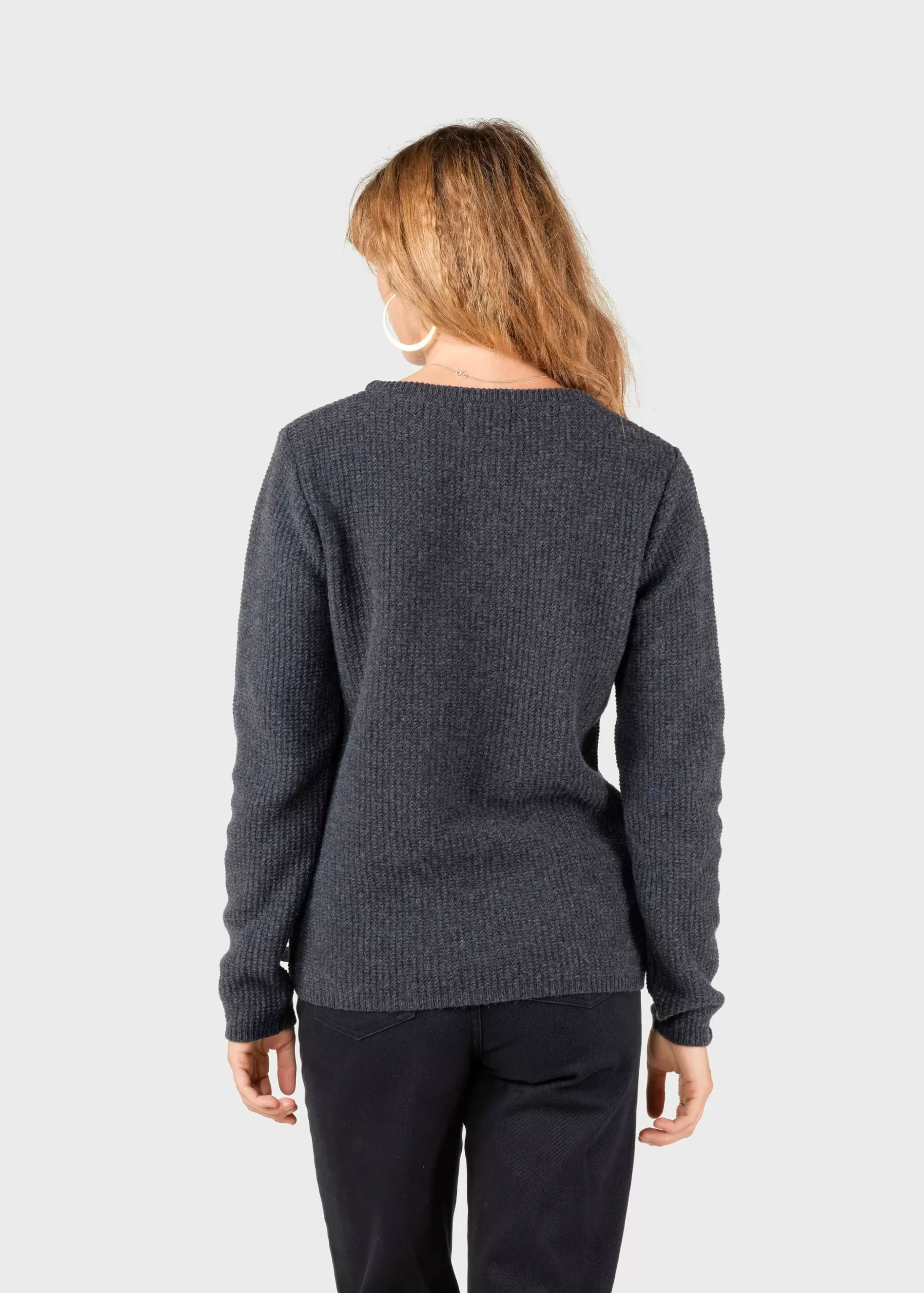 Klitmoller Collective Strick-Fenja Knit - Anthracite Pastelgrey