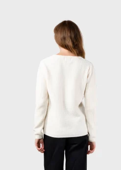 Klitmoller Collective Strick-Fenja Knit - Cream Pastelgrey
