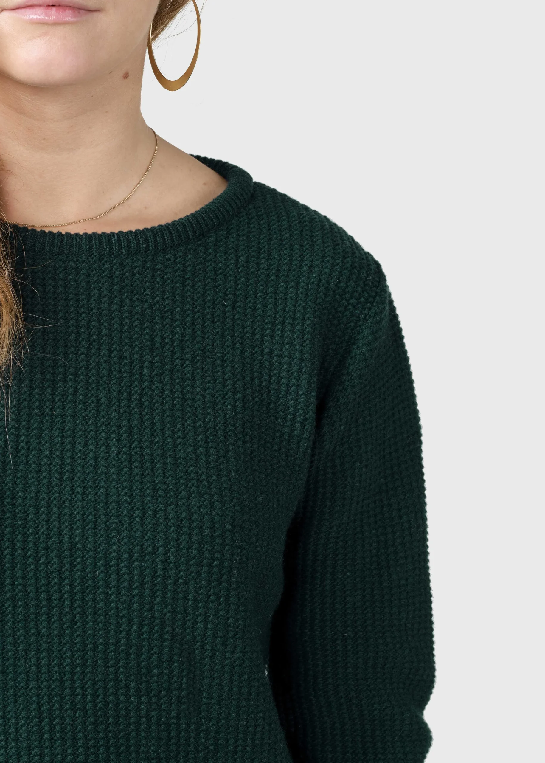 Klitmoller Collective Strick-Fenja Knit - Moss Green Pastelgrey