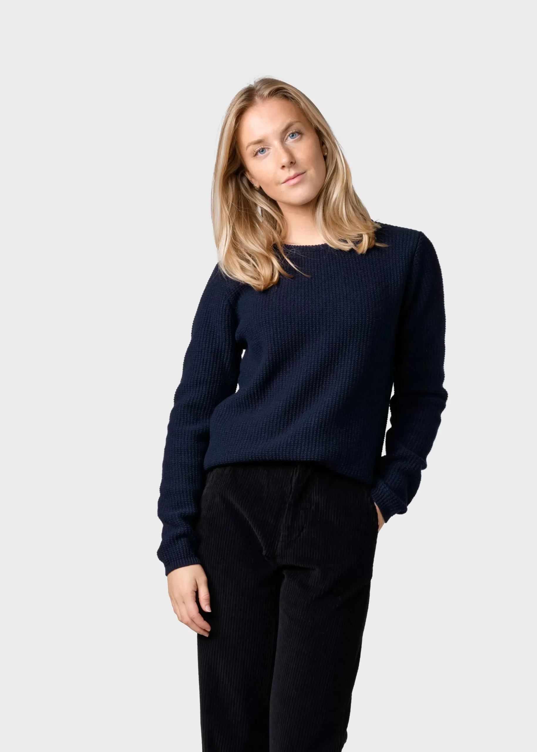 Klitmoller Collective Strick-Fenja Knit - Navy Pastelgrey