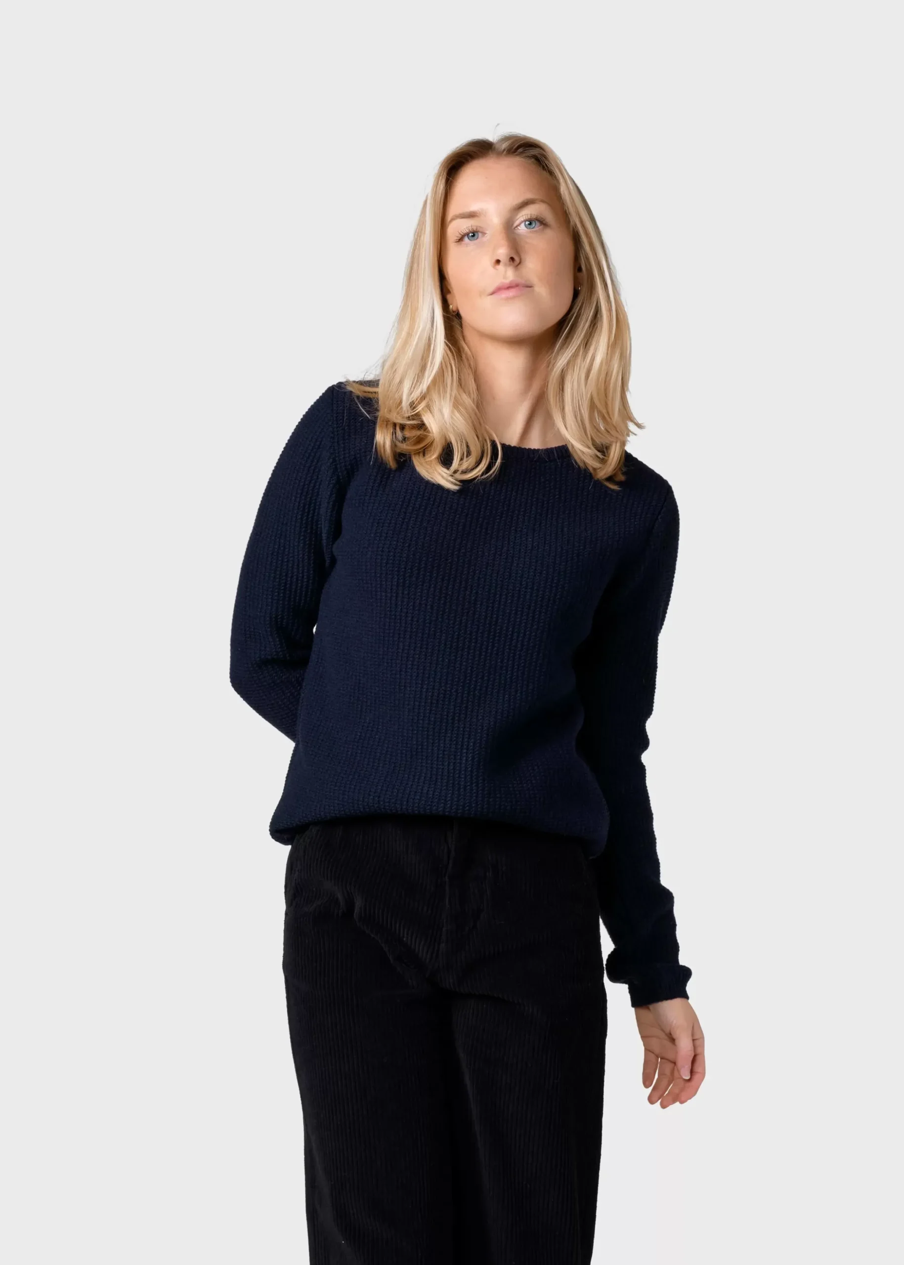 Klitmoller Collective Strick-Fenja Knit - Navy Pastelgrey