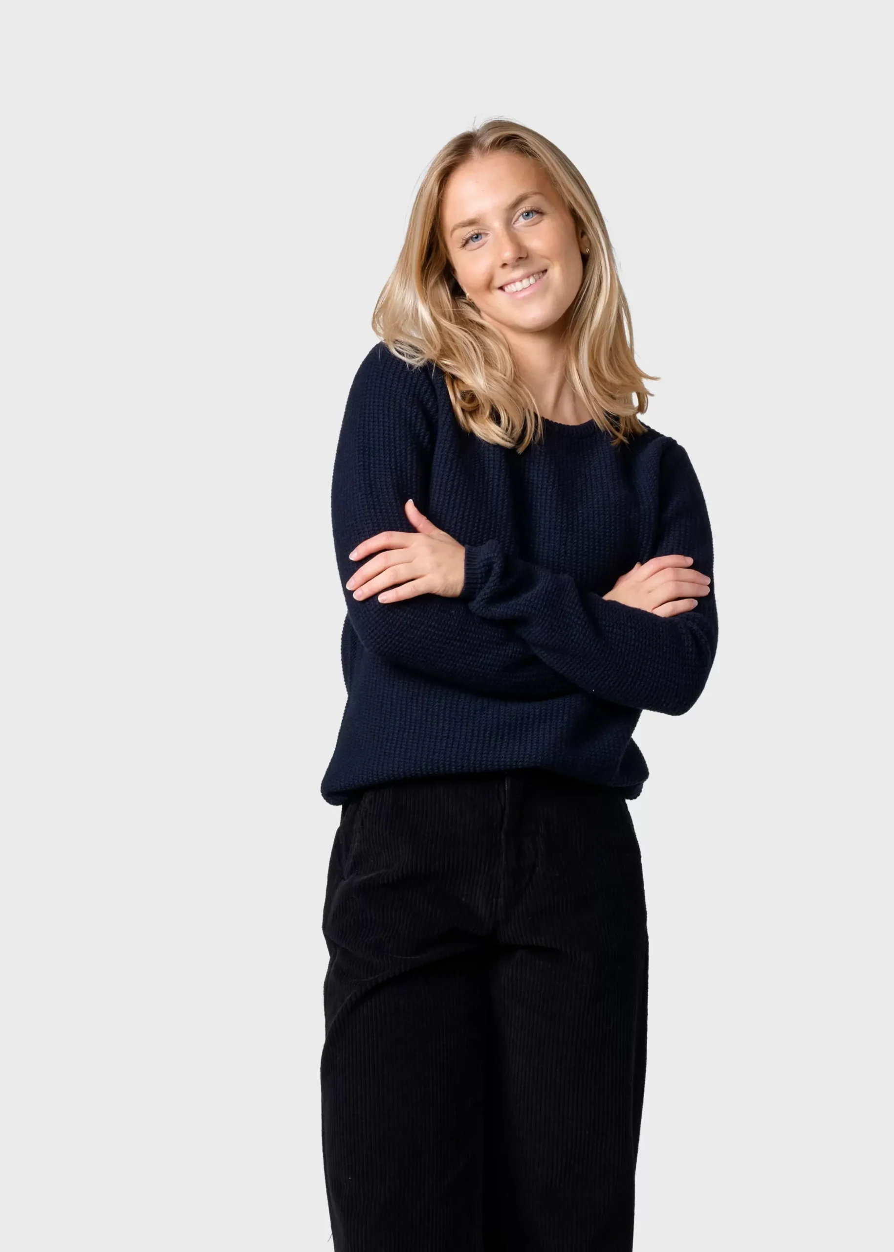 Klitmoller Collective Strick-Fenja Knit - Navy Pastelgrey