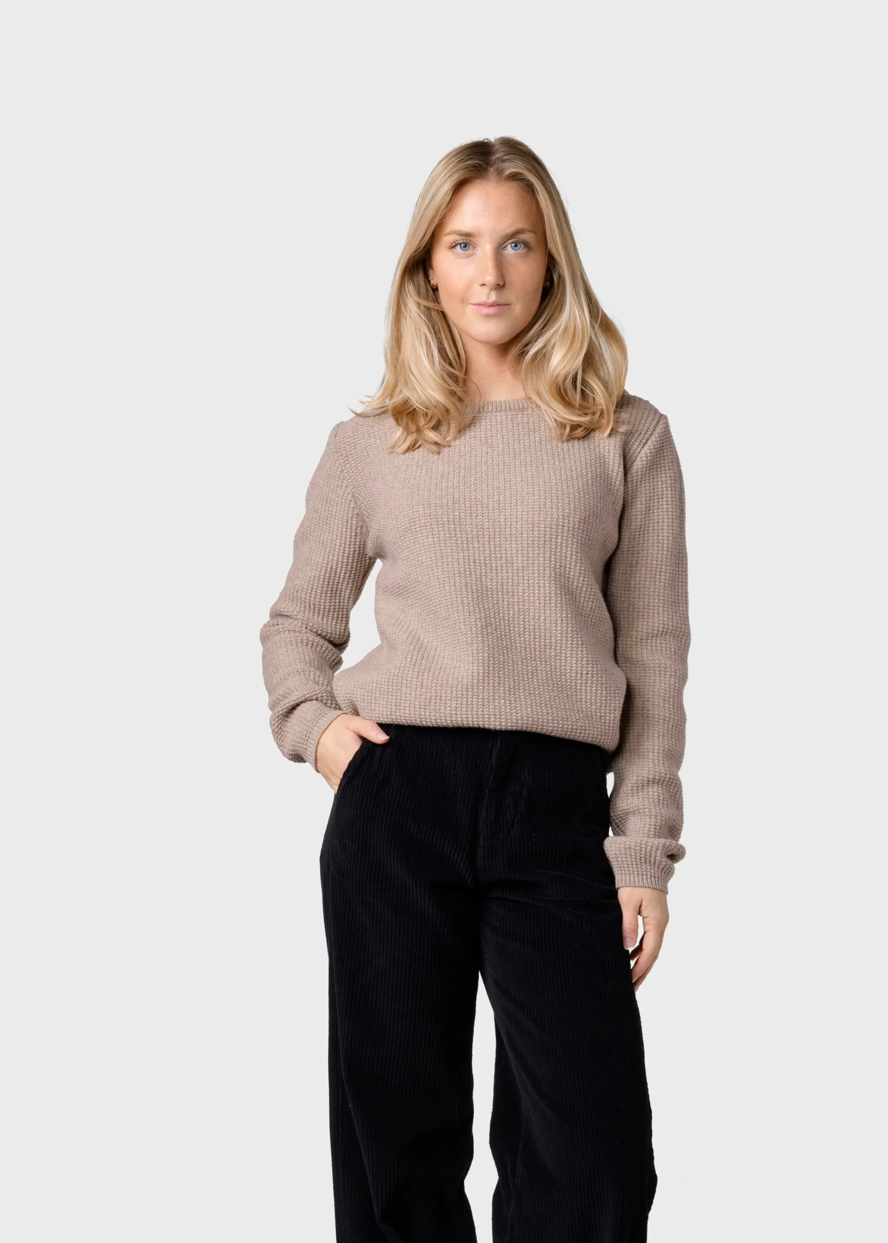 Klitmoller Collective Strick-Fenja Knit - Sand Pastelgrey