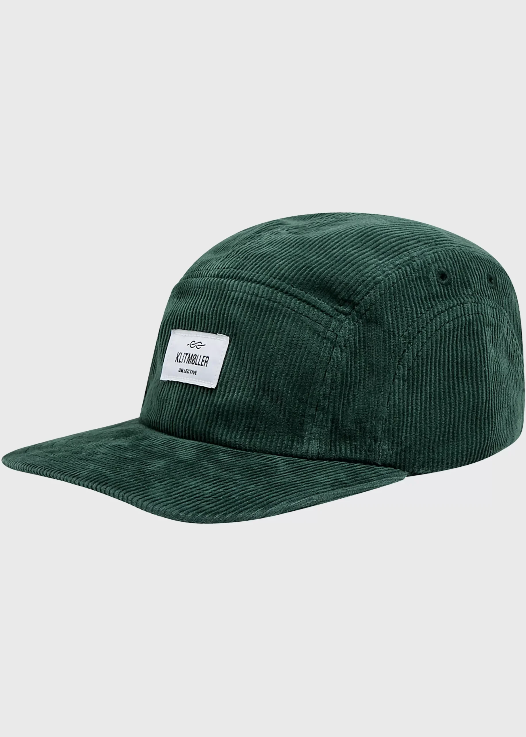 Klitmoller Collective Accessories-Five panel corduroy cap - Moss Green Black