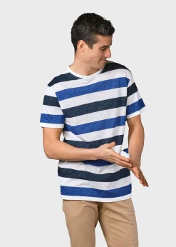 Klitmoller Collective T-shirts-George tee - Navy/ocean Olive/mossgreenstripes