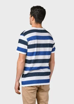 Klitmoller Collective T-shirts-George tee - Navy/ocean Olive/mossgreenstripes