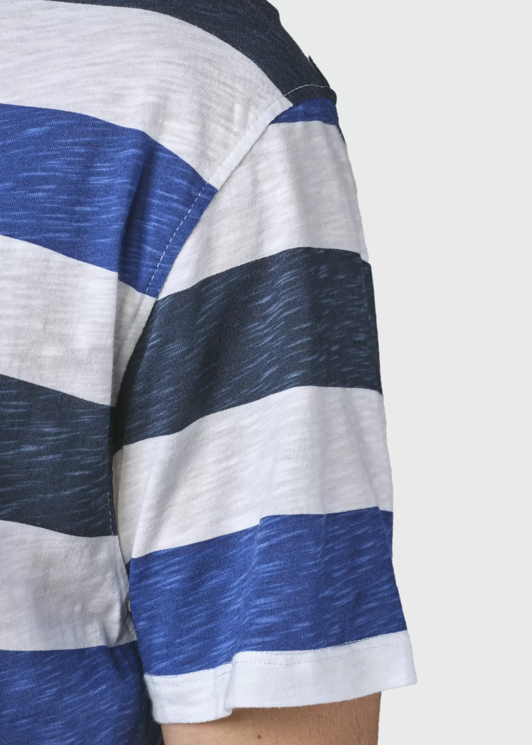 Klitmoller Collective T-shirts-George tee - Navy/ocean Olive/mossgreenstripes
