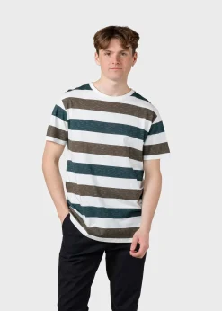 Klitmoller Collective T-shirts-George tee - Olive/moss green stripes Olive/mossgreenstripes
