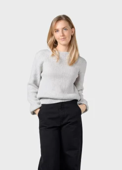Klitmoller Collective Strick-Gerda knit - Pastel grey MossGreen