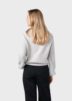 Klitmoller Collective Strick-Gerda knit - Pastel grey MossGreen