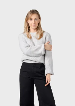 Klitmoller Collective Strick-Gerda knit - Pastel grey MossGreen