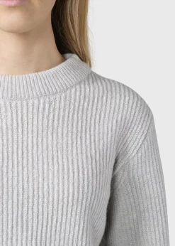 Klitmoller Collective Strick-Gerda knit - Pastel grey MossGreen