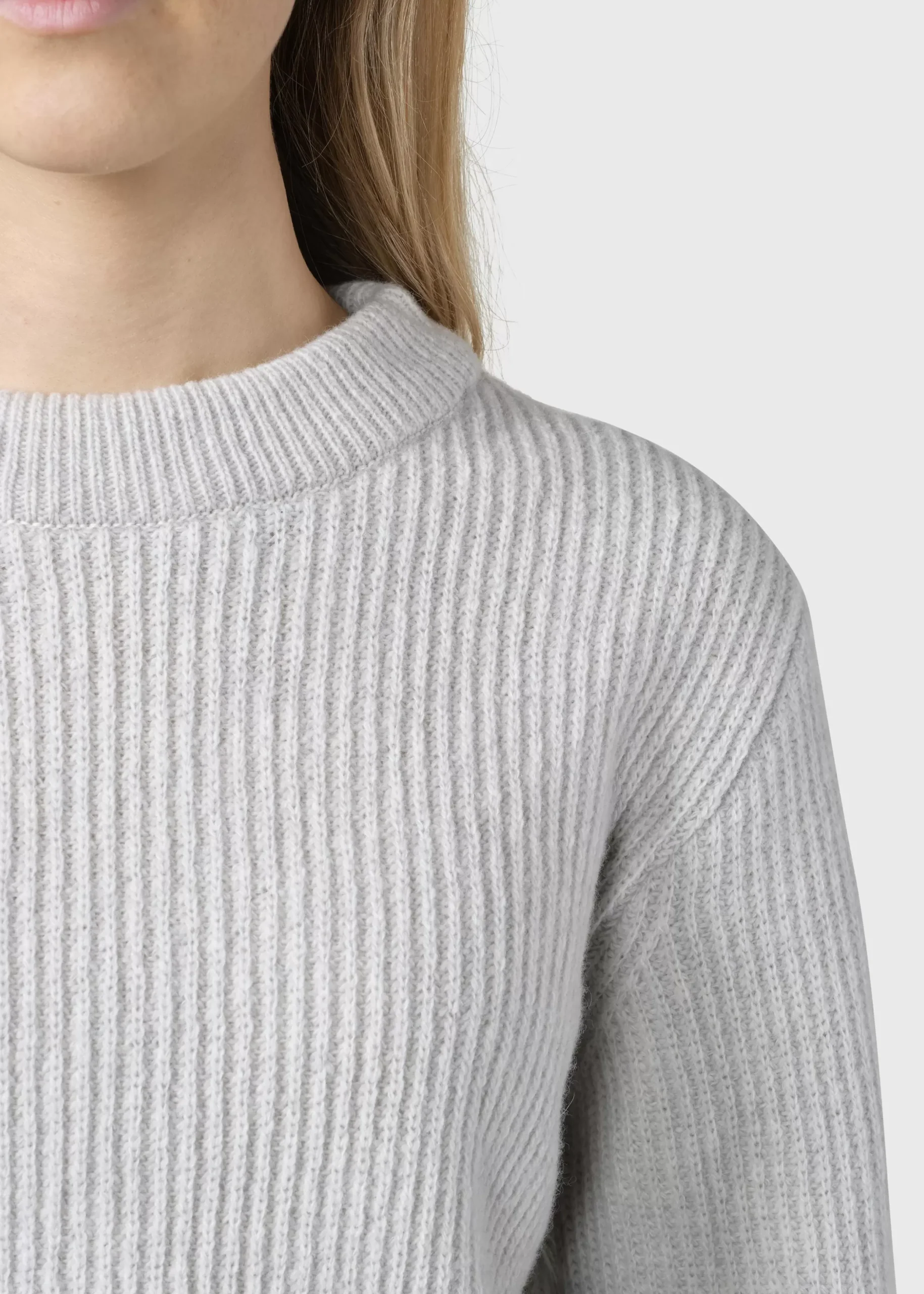 Klitmoller Collective Strick-Gerda knit - Pastel grey MossGreen